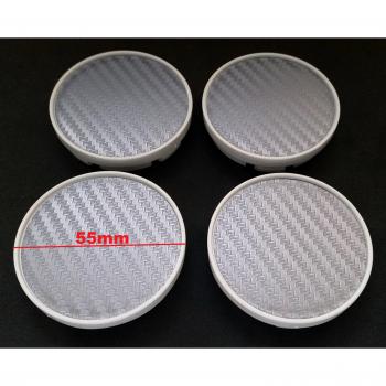 4х CARBON Buje Tapas 55mm, Tapas centrales Tapacubos Tapas para Llantas Tapas de Rueda Hubcaps