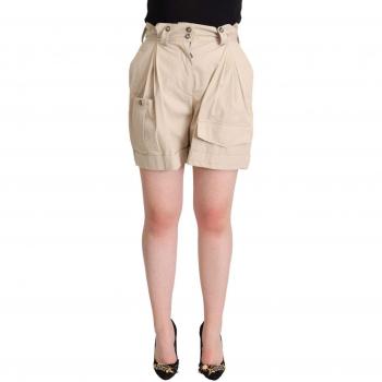 Dolce & Gabbana Beige Cotton High Waist Trouser Cargo Shorts - IT42|M, Casual Shorts, female, Size: S