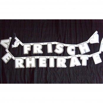 1 Text Girlande Frisch Verheiratet L: 2,7 m Pappe/Papierkarton