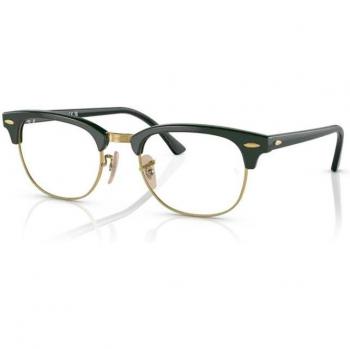 Ray-Ban RX5154 Clubmaster Eyeglasses, Color 8233, Unisex, Green Frame, Size 49, Blue Light Block Available