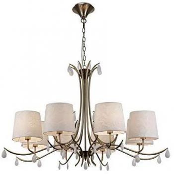 Lámpara Colgante Andrea 8 Luces - Cuero Satinado