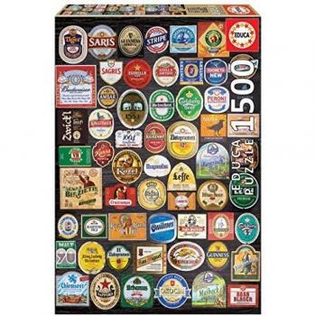 Educa Borras - Genuine Puzzles, Puzzle 1.500 piezas, Etiquetas de cerveza