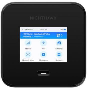 Router Móvil Netgear Nighthawk M7 Pro 5G WiFi 7 Portátil con Pantalla LCD, hasta 6 Gbps, Tri-banda, Batería y Soporte para 32 Dispositivos