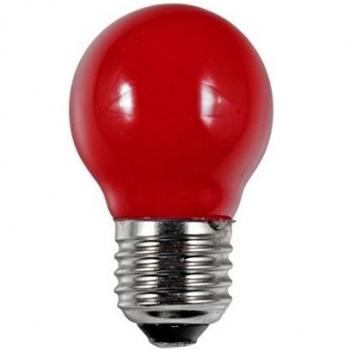 Lámpara LED Esférica E27 1W Roja