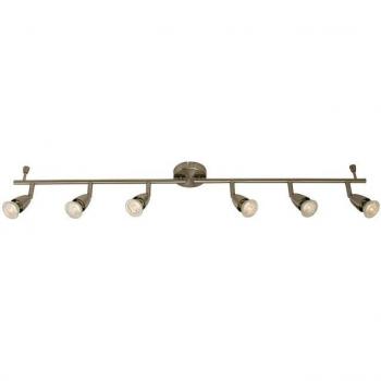 Amalfi Barra de luces ajustable 6 focos en Acero Níquel satinado, tipo GU10