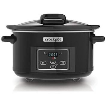Crockpot Olla de cocción Lenta Digital | Para preparar todo tipo de recetas | 4,7 L | Acero Inoxidable, Negro [CSC052X]