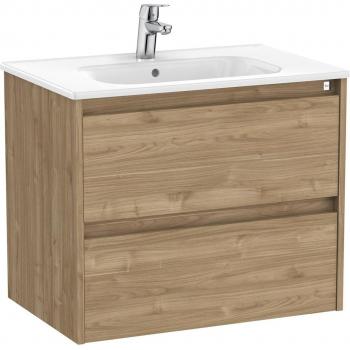 Mueble de baño Roca Tenet con 2 cajones, acabado en color Nogal, dimensiones 685 x 460 x 565 mm