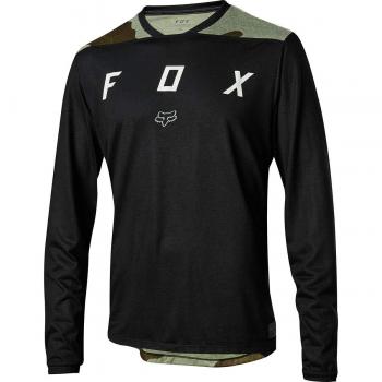 Fox Indicator LS Mash Camo Jersey, color negro, tamaño S