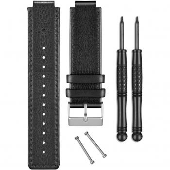 Garmin - Correa de cuero negra Vivoactive