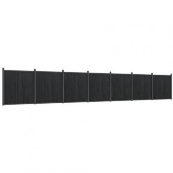 Panel de valla WPC gris 1218x186 cm