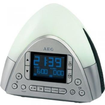Radio Despertador AEG SRC 4113 - Elegante, Fácil de Usar, Función de Luz Nocturna, Doble Alarma y Temporizador de Sueño