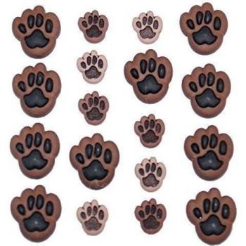 Vestido It Up Dog Paws botón, plástico, multicolor, 10 x 9 - 18 x 16 mm, 18 piezas