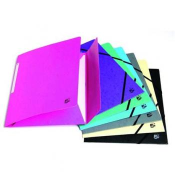 Carpeta de cartón con 3 solapas tamaño A4 color azul