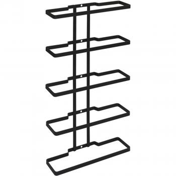 Botellero de Pared Metaltex Wine-Wall Lava para 5 Botellas, Acabado Touch Therm, Color Negro