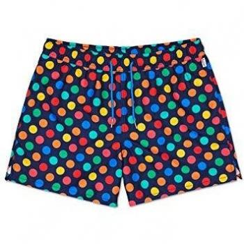 Shorts de Baño Grandes Puntos - Amarillo, Naranja, Rojo, Azul, Verde - Talla: Mediana