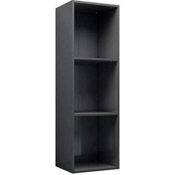 vidaXL Mueble de TV Gris Brillante de 36 x 30 x 114 cm