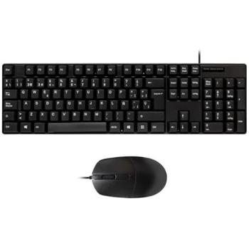 Kit de Teclado de Membrana Negro Español con Ratón Óptico 1200 DPI USB