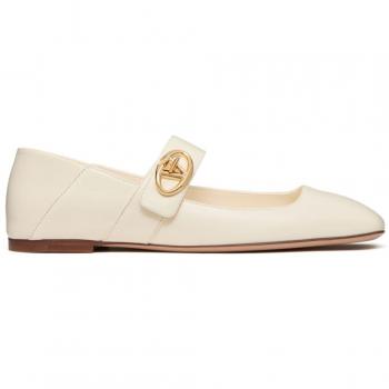 Valentino Garavani Women's VLogo Ballet Sandals in White | Size 39 | Style: 5W2S0JV2EEY098