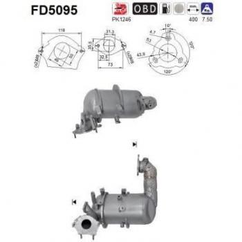 Filtro de Partículas AS FD5095 para Mercedes-Benz, Opel y Renault con OBD
