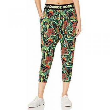 Zumba Fitness Women's Soft Breathable Activewear Harem Capri Workout Pants, Mujer, Teal Me Everything, M