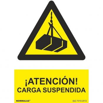 Normaluz RD30005 - Señal ¡Atención! Carga Suspendida PVC Glasspack 0,7 mm 21x30 cm