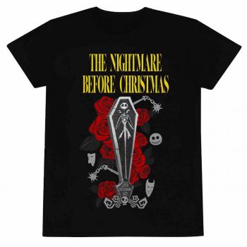 Nightmare Before Christmas Jack Coffin Unisex Black T-Shirt XL