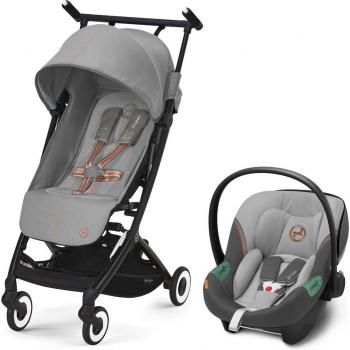 Cybex Libelle Travel System con Aton S2 - Carro de bebé en gris, incluye silla de paseo Libelle y asiento de auto Aton S2