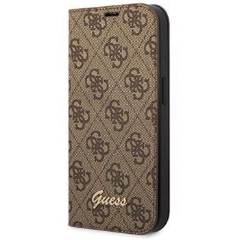 Funda Folio Vintage Marrón para iPhone 14 con Logo Metálico 4G