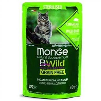Monge BWild Sterilised Grain Free Wild Boar and Vegetables 85 Gr (Pack of 4)