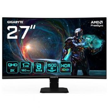 Monitor Gaming Curvo GIGABYTE GS27QCA 27 QHD 2560x1440, 180Hz, 1ms, FreeSync, HDR Ready