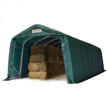 Carpa para forraje 3,3x9,6 m impermeable lona PVC 800N verde oscuro para suelos de hormigón