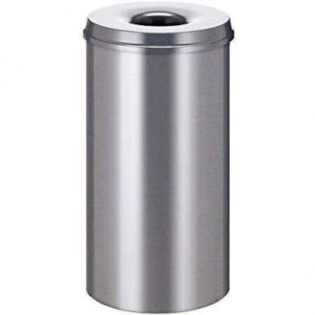 Papelera autoextinguible V-Part plateado 50 L