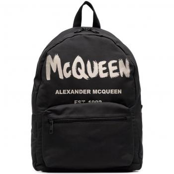 Alexander McQueen Men's Metropolitan Logo Detail Backpack in Black | 6464571AABW Color 1073