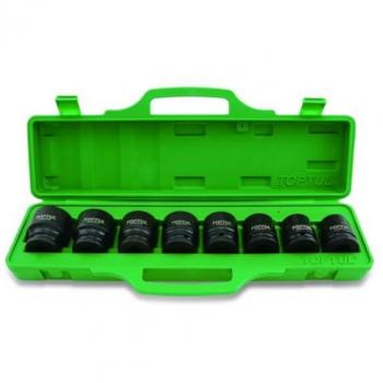 Juego de llaves vaso de impacto TOPTUL GDAI0802, incluye 8 piezas hexagonales de 22, 24, 27, 30, 32, 33, 36 y 38 mm
