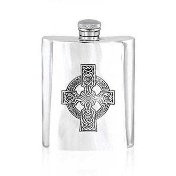 English Pewter Company 6 oz peltre petaca de Cruz celta