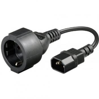 Goobay 93986 - Cable de alimentación, macho/hembra, color negro, 16 cm
