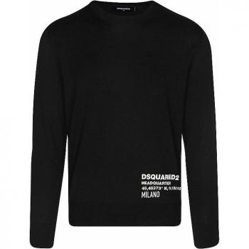 DSQUARED2 Ceresio Black Round-Neck Sweater for Men - Size XL