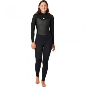 Rip Curl Omega 4/3mm GBS Steamer Wetsuit de Manga Larga con Cremallera en la Espalda para Mujer - Talla US 4, Color Negro