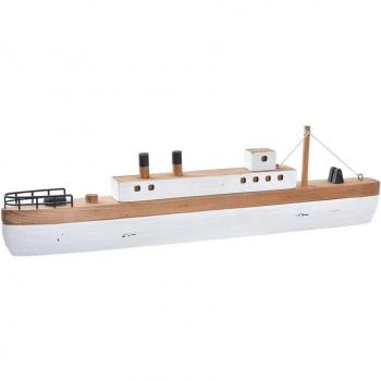 Decoración de Madera Barco Blanco 59x6x16 cm