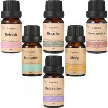 Skymore Top 6 Set de aceite esencial --- Dormir, respirar, relajarse, refrescar, inmunidad y descompresión, aceite de humectante de aromaterapia, 100% ingredientes naturales y puros, grado terapéutico