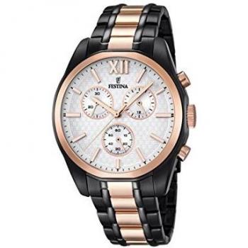 Festina Reloj de Hombre de Cuarzo con cronógrafo, Esfera Blanca y Dos Tonos Pulsera de Acero Inoxidable F16856/1