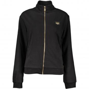 Cavalli Class Black Cotton Zip-Through Sweater with Pockets - Size S