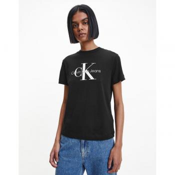 Camiseta Calvin Klein Jeans para mujer manga corta con estampado Monogram Regular en color negro