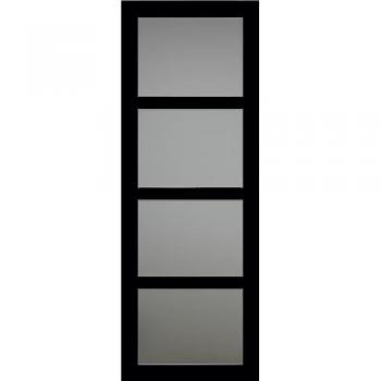 Puerta Corredera Telia Negra Vitrificada H204 x L73 con Tiradores Coquilles