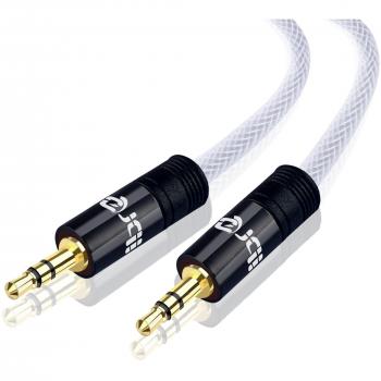 IBRA® Cable de audio estéreo | Conector macho de 3,5 mm a conector macho de 3,5 mm | negro | 3m