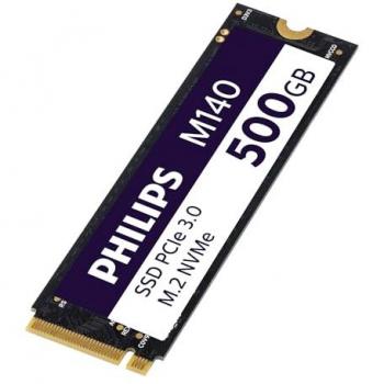 Disco SSD Interno Philips M140 500GB NVMe PCIe Gen 3 M.2 2280, Lectura 3500 MB/s, Escritura 2800 MB/s