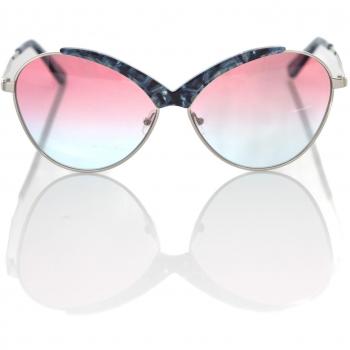 Frankie Morello Blue Metallic Fibre Butterfly Sunglasses, Multicolor unisex, Size: ONE SIZE