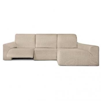 Funda Chaise Longue Relax Brazo Largo Derecho Bielástica Roc Beige 180 x 120 x 360 cm