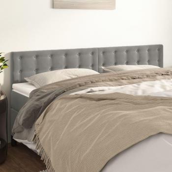 Cabeceros de cama 2 piezas gris claro 100x5x78/88 cm terciopelo