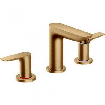 Mezclador de Lavabo Hansgrohe Talis E 3 Agujeros con Vaciador Automático Bronce Cepillado